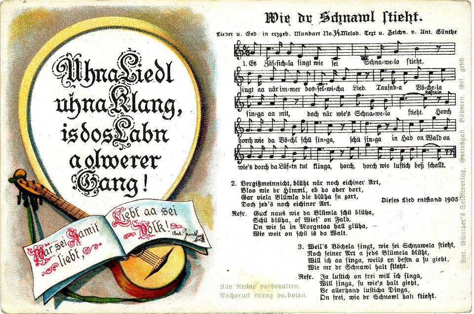 34 - Wie dr Schnawl stieht - Schild - c. 1920