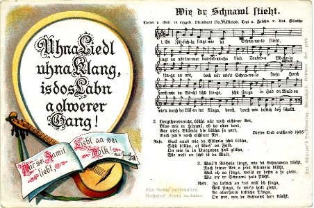 34 - Wie dr Schnawl stieht - Schild - c. 1920