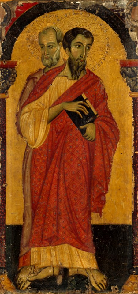 4 Master of Saint Francis. Double-sided Polyptych. Saints Bartholomew and Simon 1265-75, Metropolitan Mus. NY