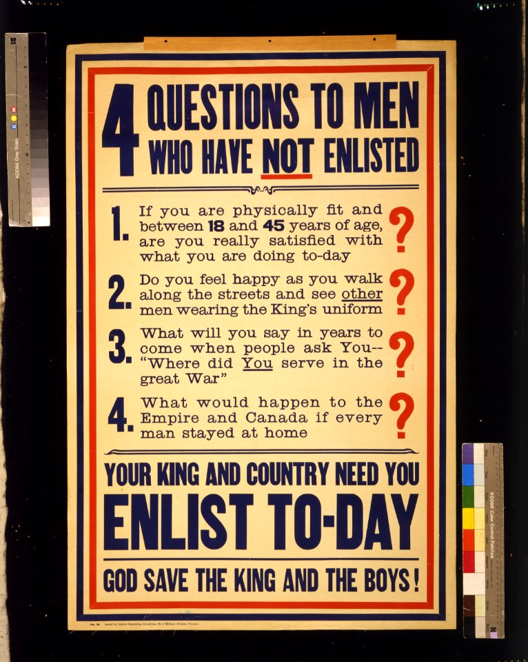 4 questions to men who have not enlisted. ... Enlist to-day LCCN2005691274