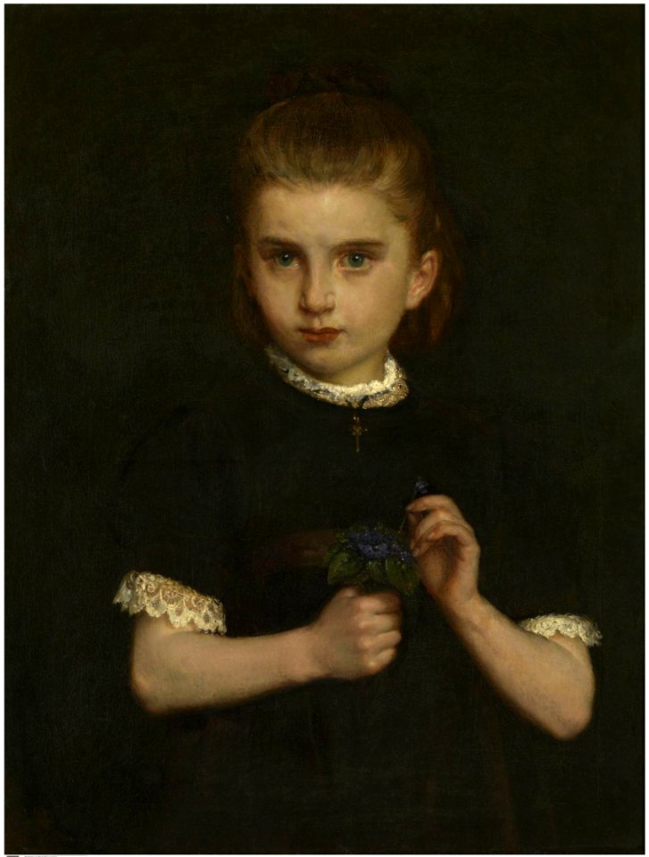 Eugene Siberdt - Girl holding a bouquet of violets