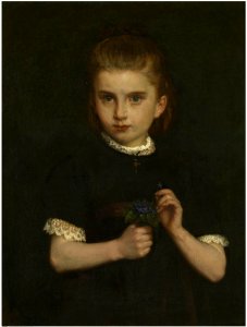 Eugene Siberdt - Girl holding a bouquet of violets