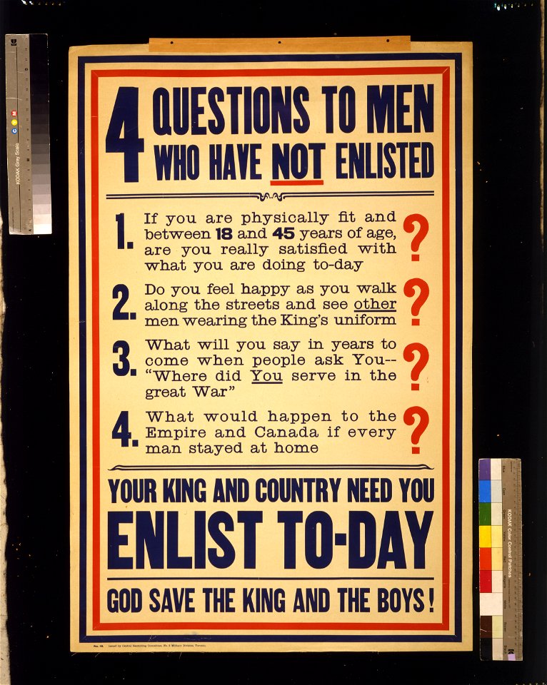 4 questions to men who have not enlisted. ... Enlist to-day LCCN2005691274