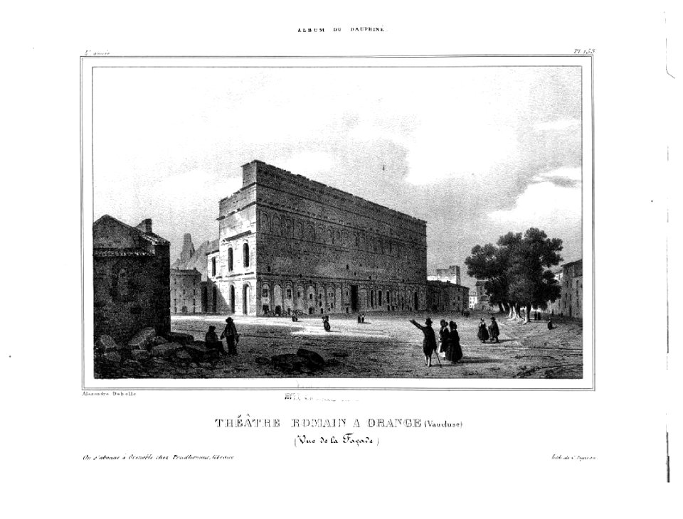 476 album dauphiné, théatre romain à Orange (Vaucluse), vue de la facade, by AD