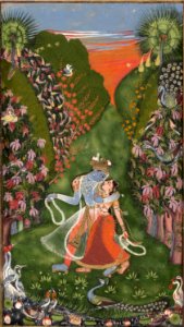 4a1 Radha and Krishna Walk in a Flowering Grove. Kota, 1720, Metmuseum