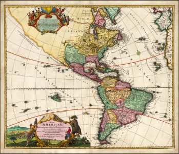 48192Johann Baptiste Homann Totius Americae Septentrionalis et Meridionalis Novissima Representatio quam ex fingulis Geographorum Tabulis collecta luci publicae accommodavit Nuremberg 1720