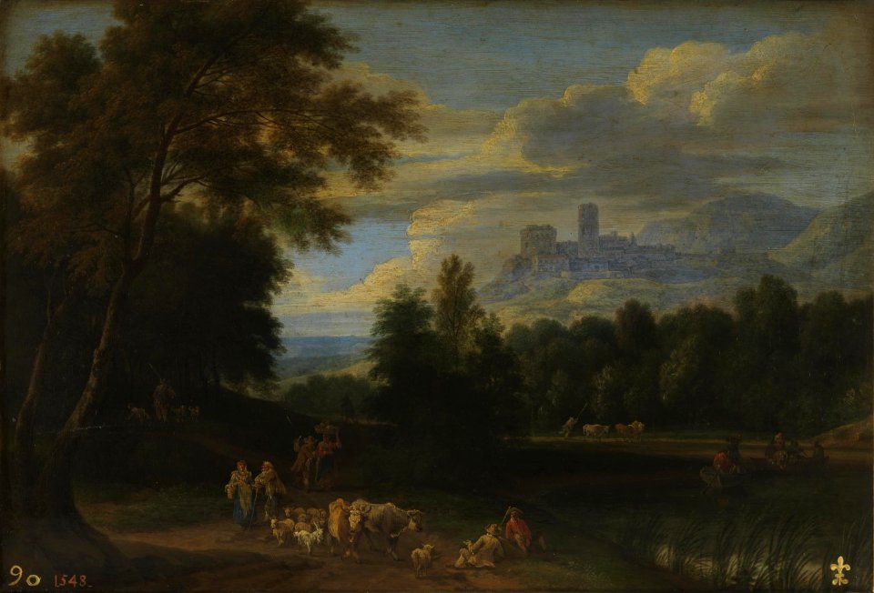 Adriaen Frans Boudewijns - Landscape with shepherds