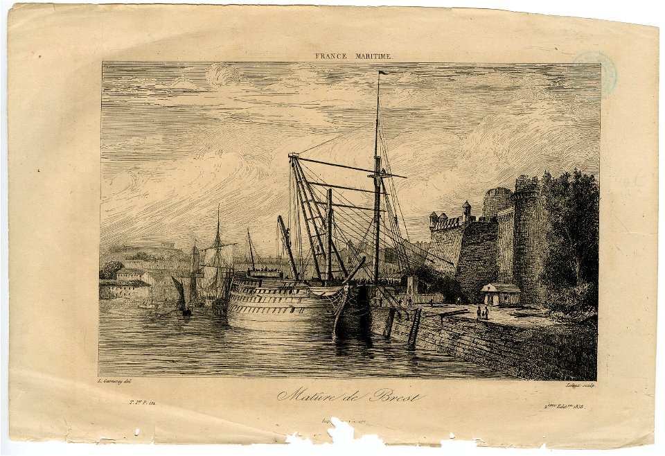 4Fi00212 Garneray Brest Mâture de Brest ca 1830