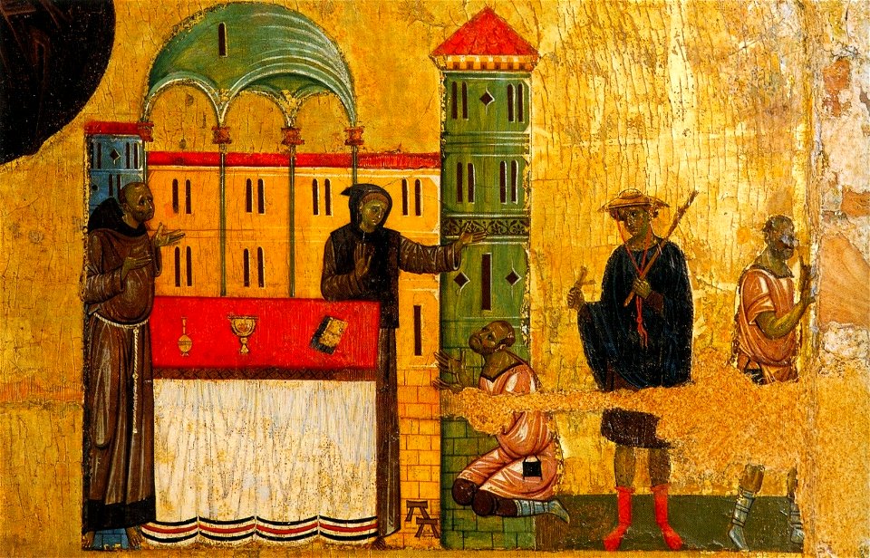 5 Giunta Pisano. St. Francisc and six stories from his life. Detail. Ca. 1250-60. Museo San Matteo, Pisa.