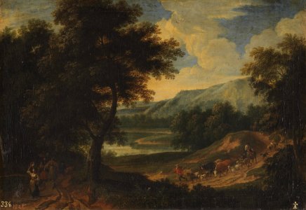 Adriaen Frans Boudewijns - Landscape with shepherds and cattle