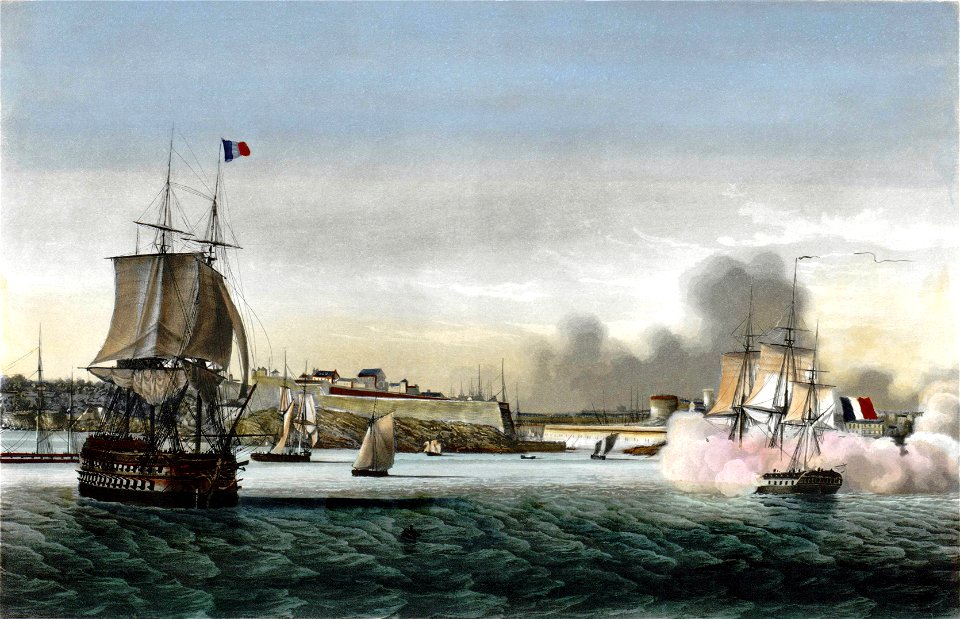 4Fi00041 Garneray Brest depuis la petite rade restored