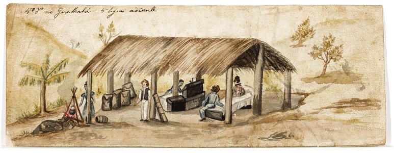 5 descanso do Gualhabá - 5 legoas adiante (atribuído), da Coleção Brasiliana Iconográfica