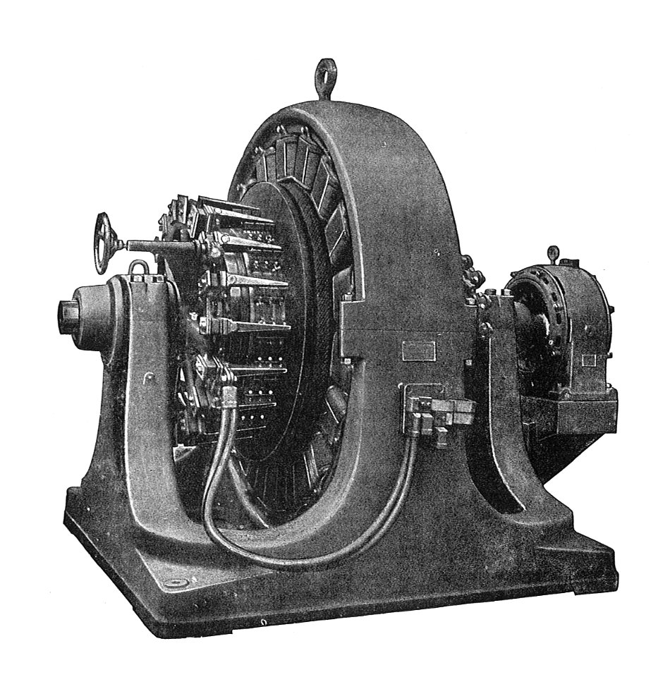 500kW Westinghouse rotary converter (Rankin Kennedy, Electrical Installations, Vol II, 1909)