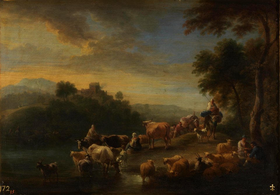 Adriaen Frans Boudewijns - Landscape with cattle