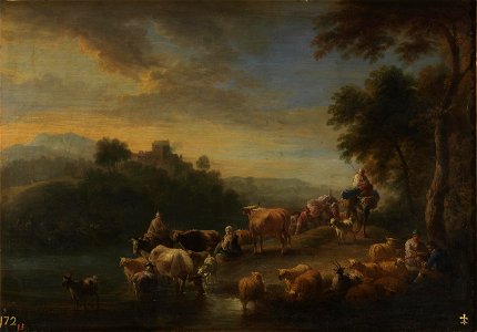 Adriaen Frans Boudewijns - Landscape with cattle