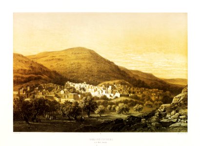 54.Nablous (Sichem) et le mont Gerizim. Free illustration for personal and commercial use.