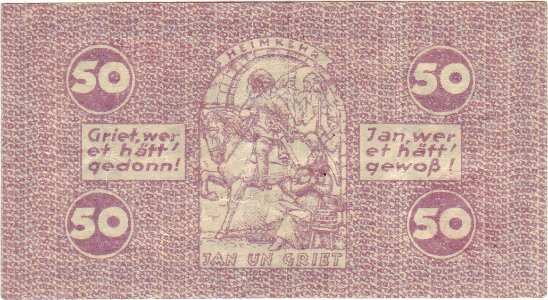 50 Pfennig Köln 1921 back