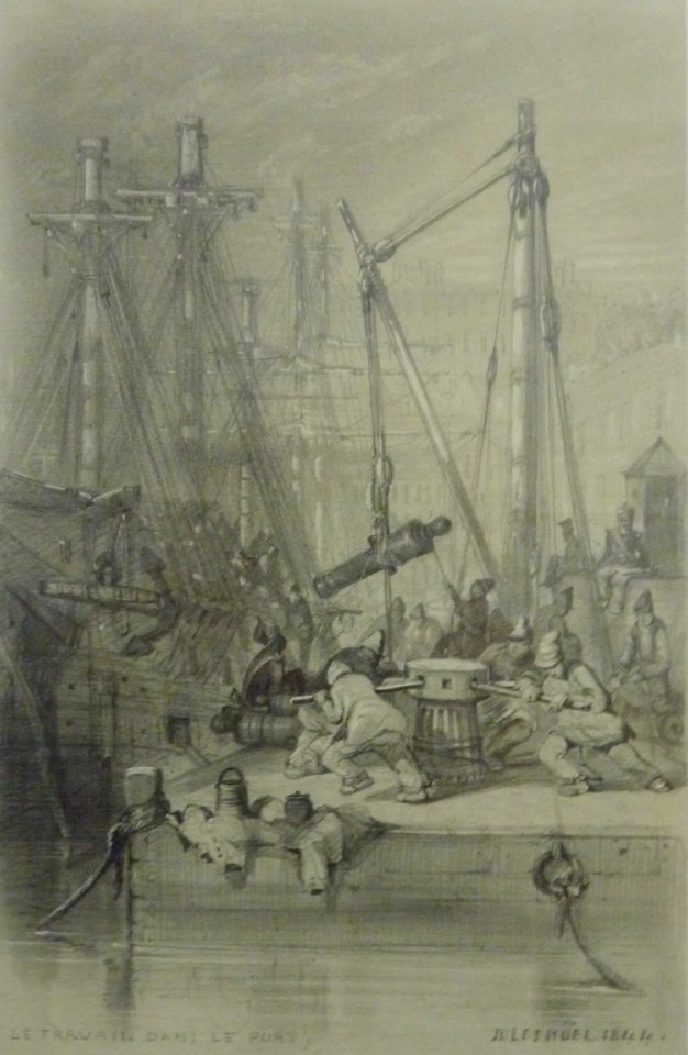 580 Brest musée beaux-arts Jules Noël Le travail dans le port
