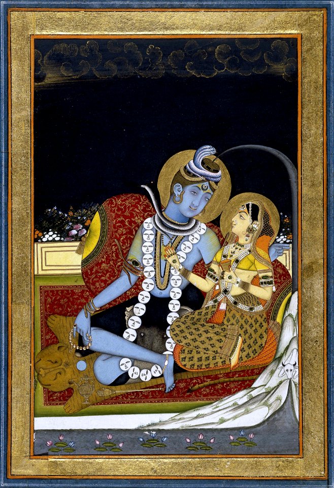 6 Śiva and Pārvatī seated on a terrace. 1800 (circa) BM