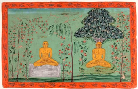 6 Rishabhanatha seated in two stages of meditation ca 1680 amber san diego