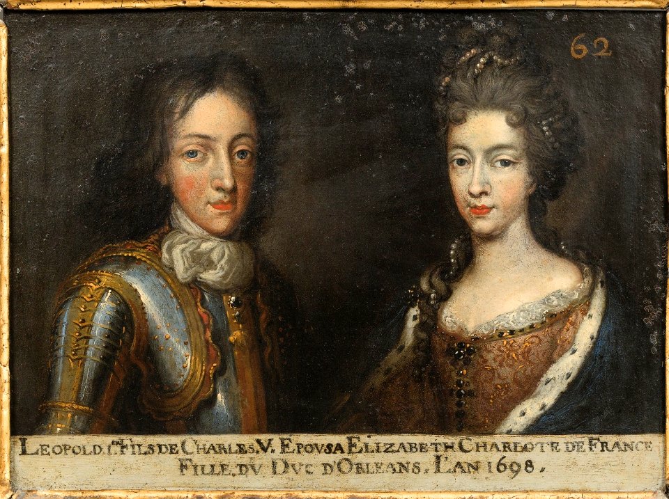 62. Léopold, duc de Lorraine, et son épouse Elisabeth-Charlotte d'Orléans