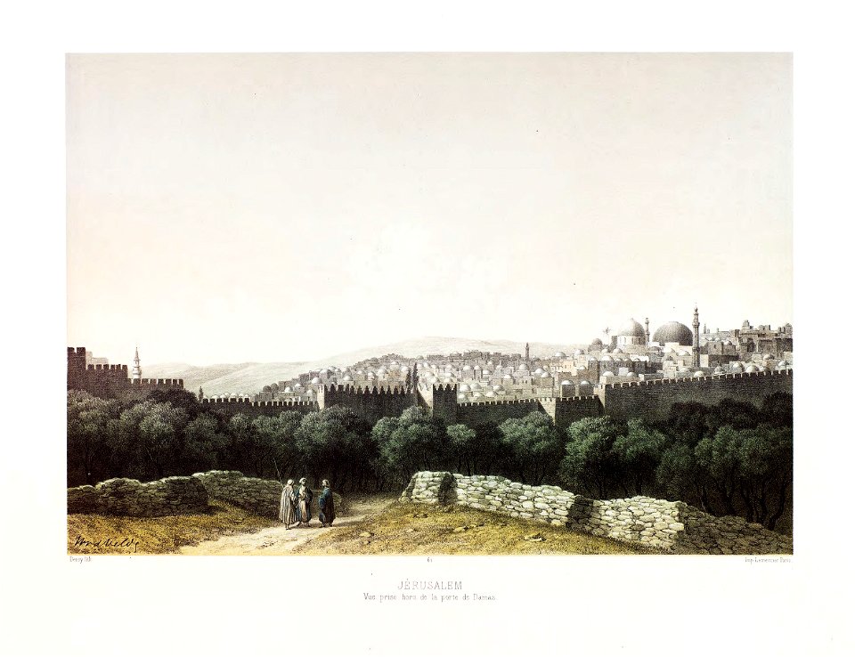 61.Jerusalem, vue prise hors de la porte de Damas