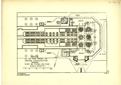 61. Station; plan au niveau des rues ; échelle 0m005 p. m