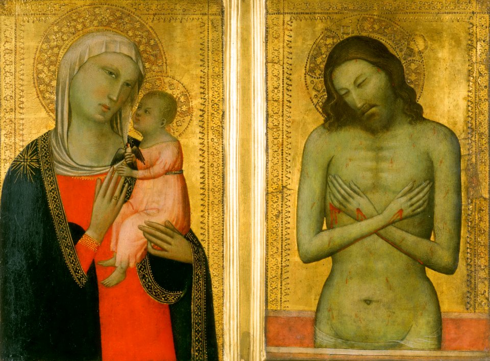 7 Diptych, Virgin and Child, Man of Sorrows. ca. 1366, Philadelphia Museum of Art.