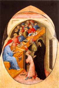 7 Nicolo di Pietro. 1413-15. The Saint Augustine Taken to School by Saint Monica. Pinacoteca, Vatican.