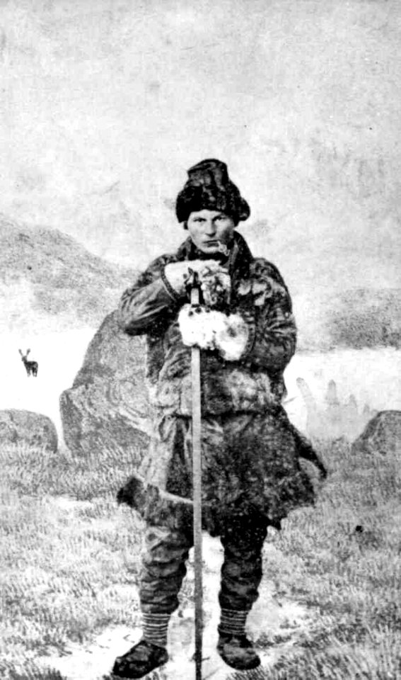 70. Mannsdrakt, samedrakt, vinter, Salten - Norsk folkemuseum - NF.06145-013