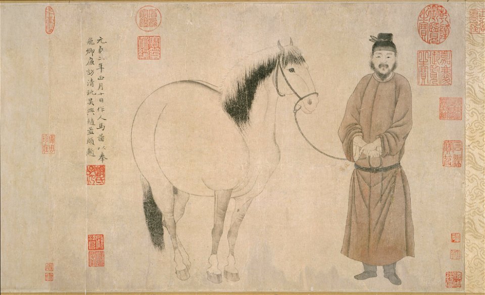 7 Zhao Mengfu Man and Horse, dated 1296 (30.2 x 178.1 cm); Metropolitan Mus. N-Y