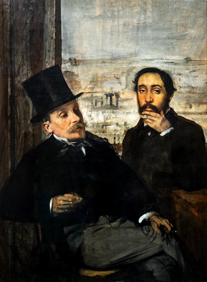 75 - Musée d'Orsay - Portrait de l'artiste avec Evariste de Valernes, vers 1865 - Edgar Degas - Joconde000PE003795