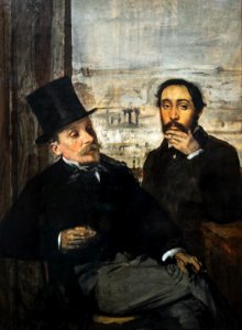 75 - Musée d'Orsay - Portrait de l'artiste avec Evariste de Valernes, vers 1865 - Edgar Degas - Joconde000PE003795
