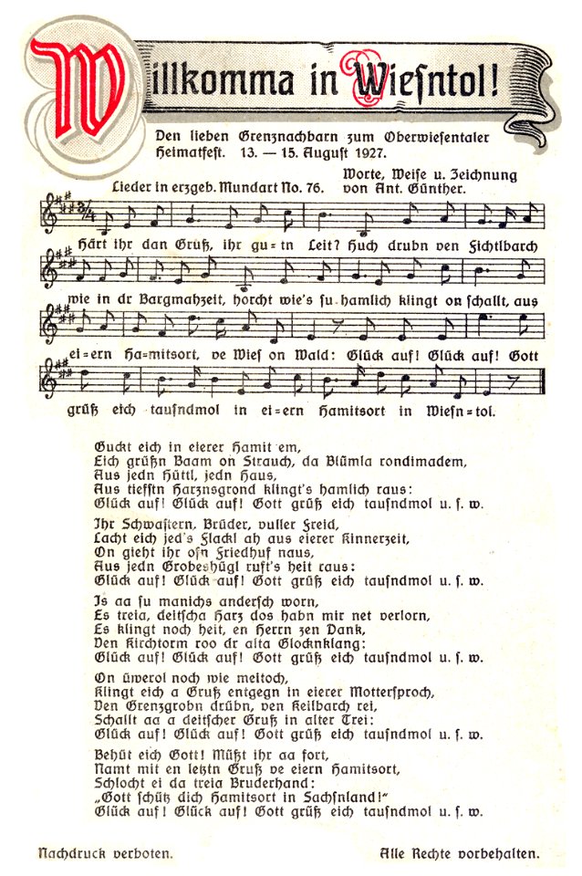 75 - Willkomma in Wiesentol! (1927)