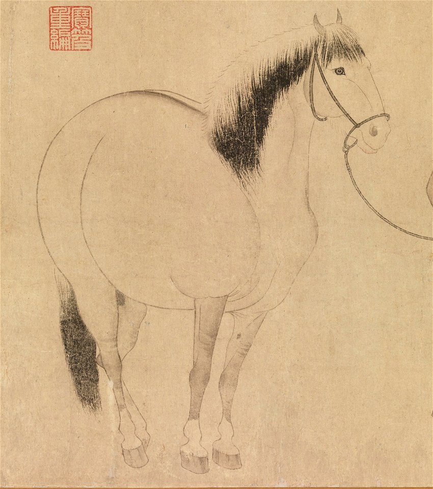 7b Zhao Mengfu Man and Horse, dated 1296 (30.2 x 178.1 cm); Metropolitan Mus. N-Y