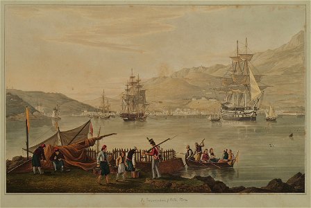 8 Town and harbour of Vathi, Ithaka - Cartwright Joseph - 1821
