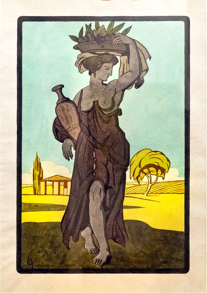81 - Cérès aux champs - Georges Gaudion - Encre et aquarelle sur papier - Musée du Pays rabastinois - inv.D.2005.1.1