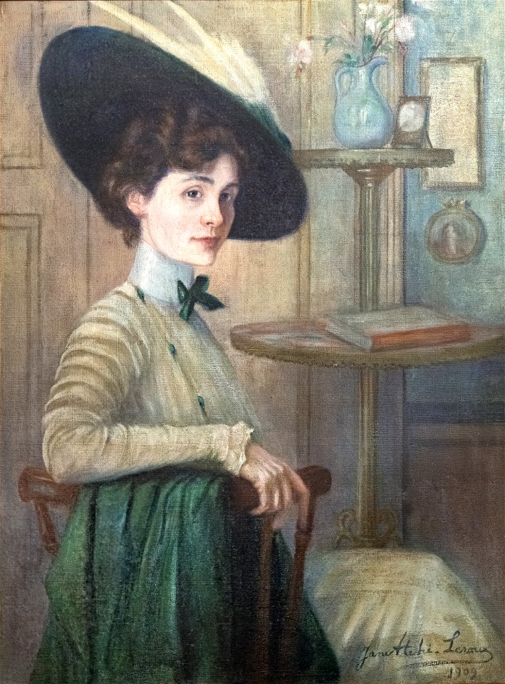 81 - Autoportrait au chapeau vert - Jane Atché, 1909 - Musée du Pays rabastinois - inv.2008.38.1