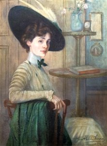 81 - Autoportrait au chapeau vert - Jane Atché, 1909 - Musée du Pays rabastinois - inv.2008.38.1
