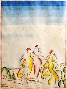 81 - Les trois grâces - Georges Gaudion - Encre et aquarelle sur papier - Musée du Pays rabastinois - inv.D.2008.18.1