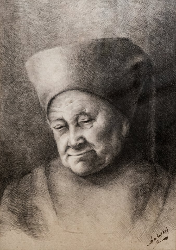 81 - Femme agée - Luce Boyals - encre sur papier - Musée du Pays rabastinois inv.2004.7.1