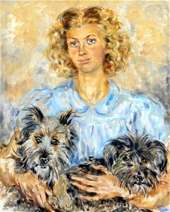 81 - Jeune femme aux chiens - Luce Boyals - Musée du Pays rabastinois - Inv.1989.1.4