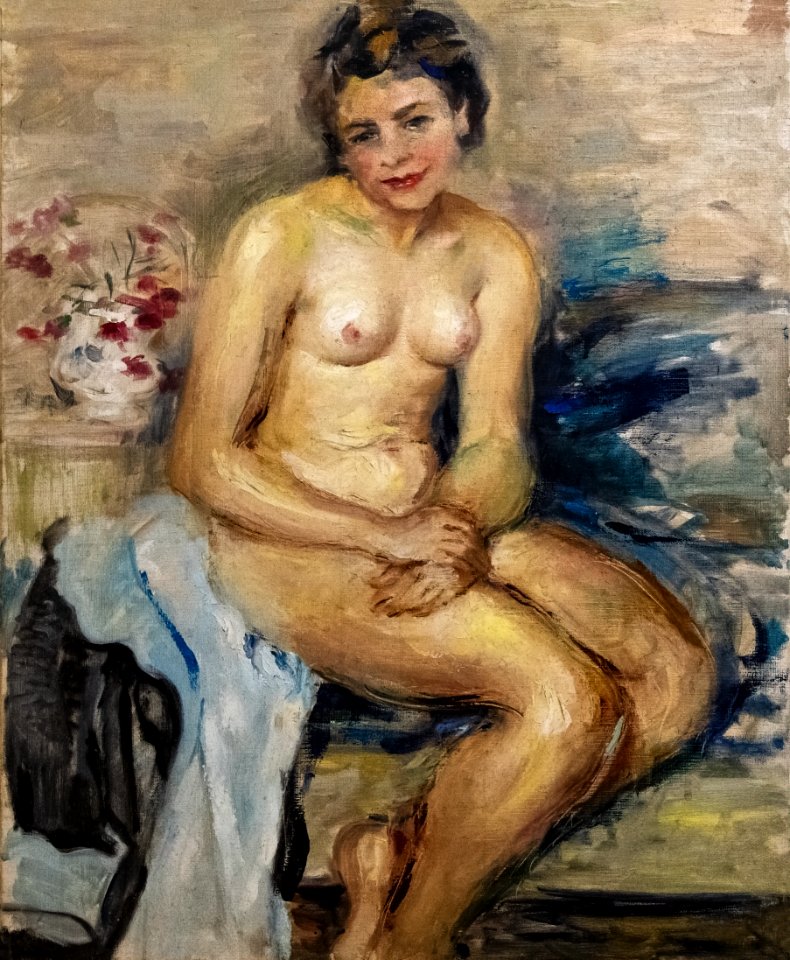 81 - Nu assis - Luce Boyals - Huile sur toile - Musée du Pays rabastinois inv.2014.5.129