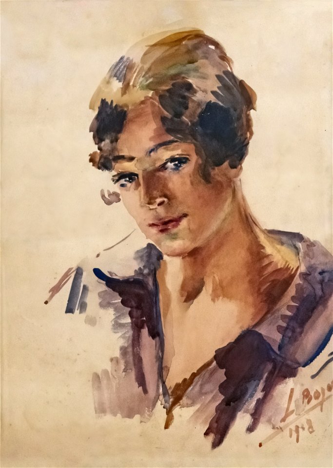 81 - Buste de femme - Luce Boyals - Aquarelle sur papier - Musée du Pays rabastinois Inv.2004.8.1