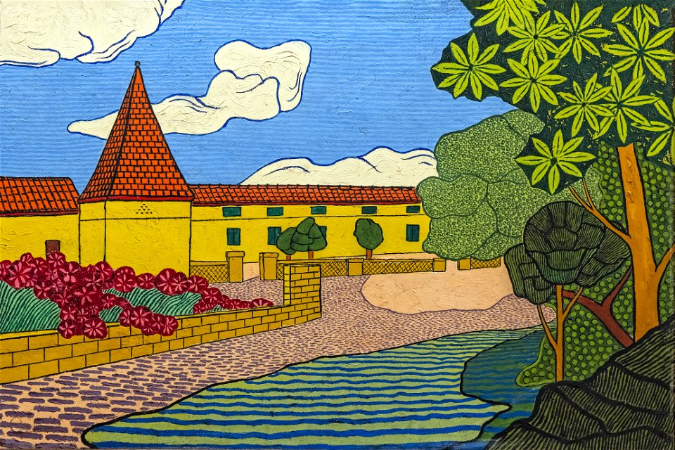 81 - Le domaine de Touny-les Roses à Lagrave - Georges Gaudions - Huile sur toile- Musée du Pays rabastinois - inv.D.2006.15.1