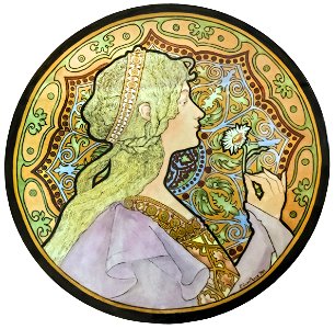 81 - Rêverie - Peinture sur porcelaine - Jane Atché (dessin) Evalina Guenthoer (peinture) - Musée du Pays rabastinois