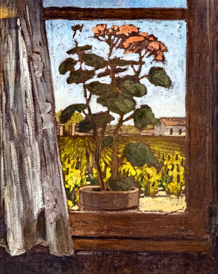 81 - Rosier et Vignes à Touny-les Roses - Georges Gaudions - Huile sur papier - Musée du Pays rabastinois - inv.2006.3.6