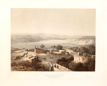 82.Le lac de Tiberaide vue prise du chateau de Safed. Free illustration for personal and commercial use.