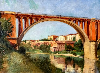 81 - Les remparts et le pont à Rabastens - Paul Prouho - Musée du Pays rabastinois - Inv.2014.25.1