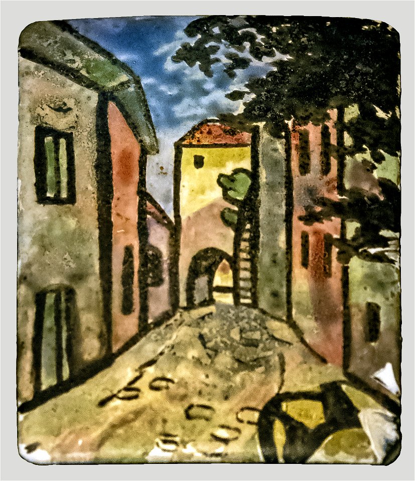 81 - Rue de village - Georges Gaudion - Musée du Pays rabastinois - Inv.D.2010.6.2